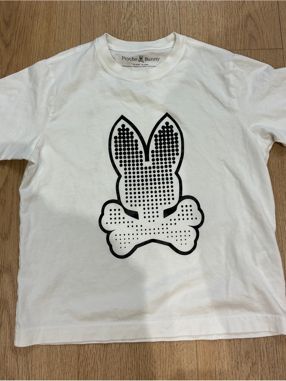 Psycho Bunny White Tee with Black Dot Bunny Logo